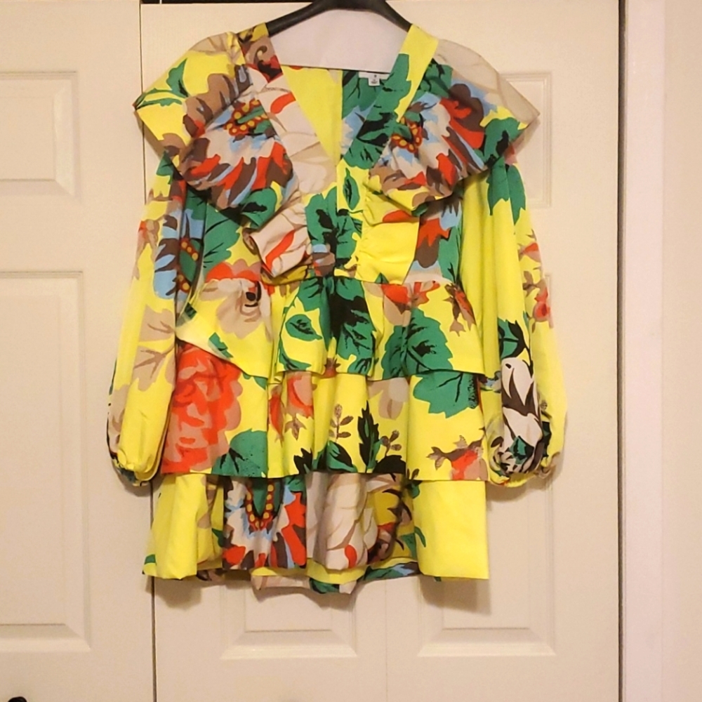 Christopher John Rogers tropical Mini dress